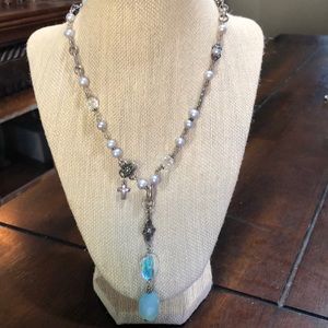 Silver charmed necklace